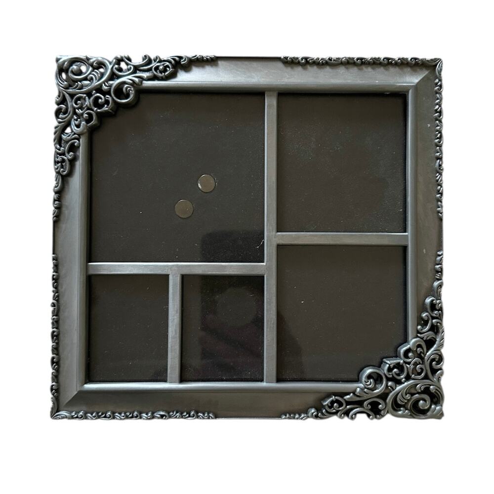 Silver Rose Baroque Frame Ornate french wall 8x7 Cottagecore home photo collage